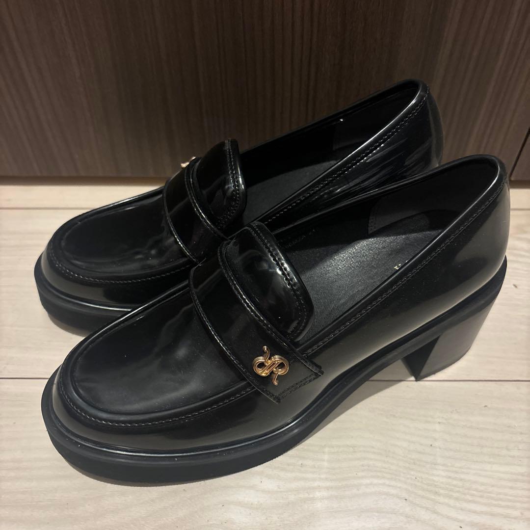 RANDA モダグラムパーツボリュームソールローファー ブラック