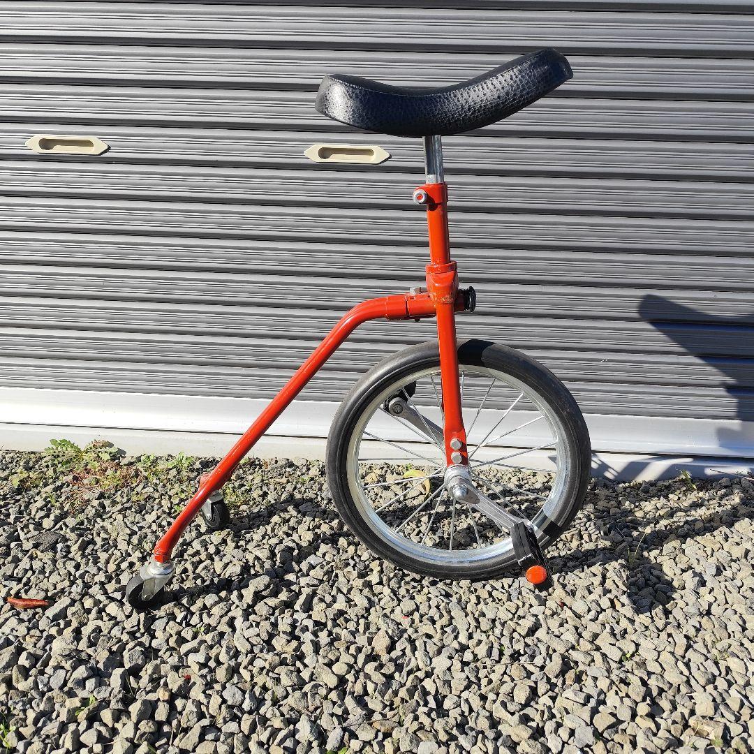 レア 珍品 補助輪付き １輪車 いちりんしゃ 赤