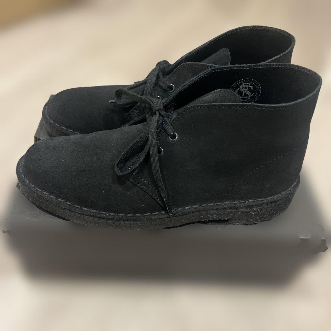 クラークス デザートブーツ ブラックスエード UK7 41 CLARKS