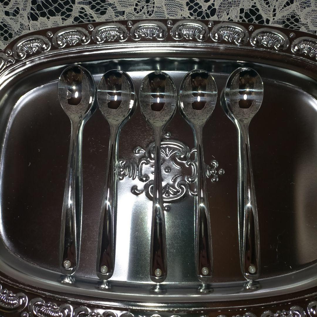 ミキモト パール 真珠付き スプーン 5本 未使用 廃盤 ティースプーン