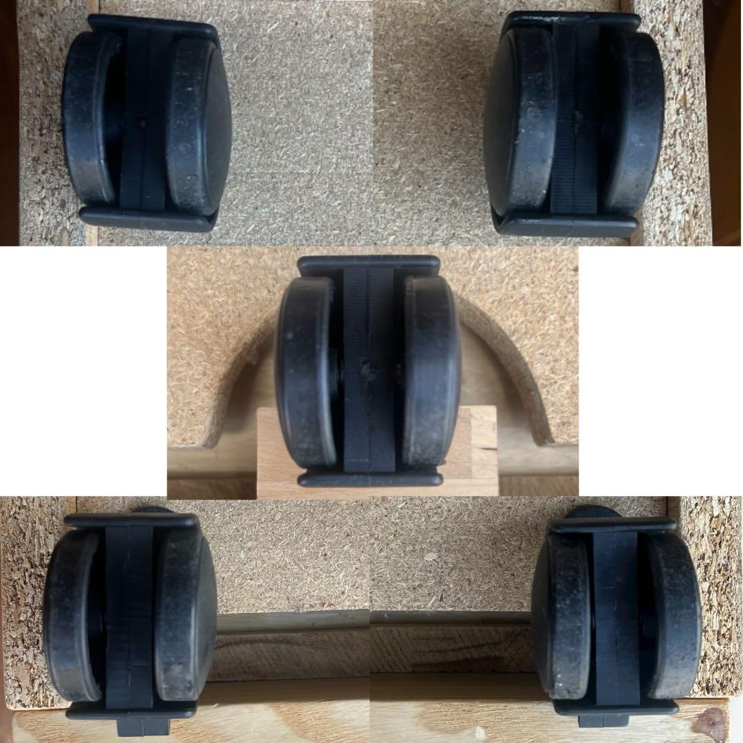 天然木 無垢材 デスクキャビネット オーク材 キャスター付き