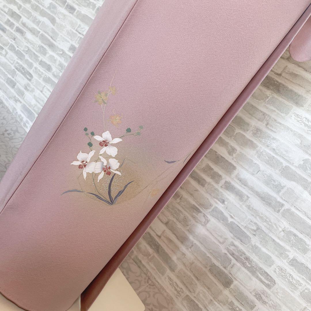 訪問着　フルセット　蘭　浜ちりめん　金彩加工　パールトーン　入学式　卒業式　P5