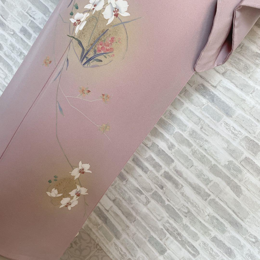 訪問着　フルセット　蘭　浜ちりめん　金彩加工　パールトーン　入学式　卒業式　P5