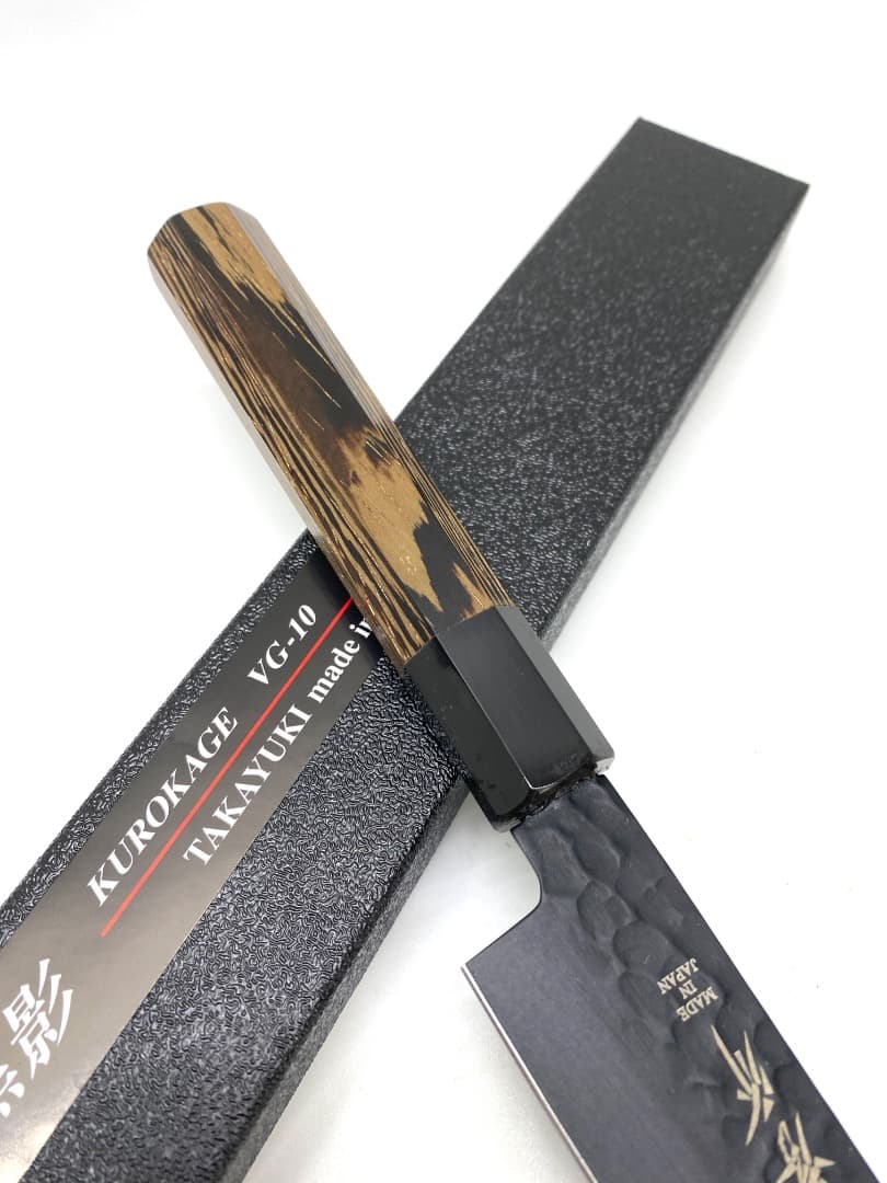 【即購OK】堺孝行 黒影 ペティナイフ 150mm VG10 槌目 フッ素加工