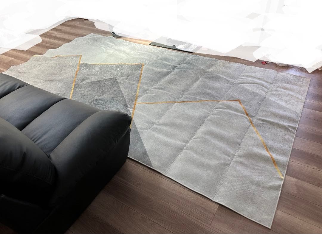 高級 ラグ カーペット 200x340㌢ グレー モダン Indoorplus