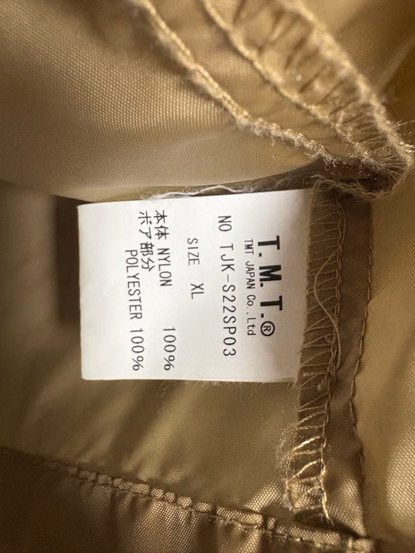 TMT BIG HOLIDAY コーチジャケット ベージュ XLサイズ