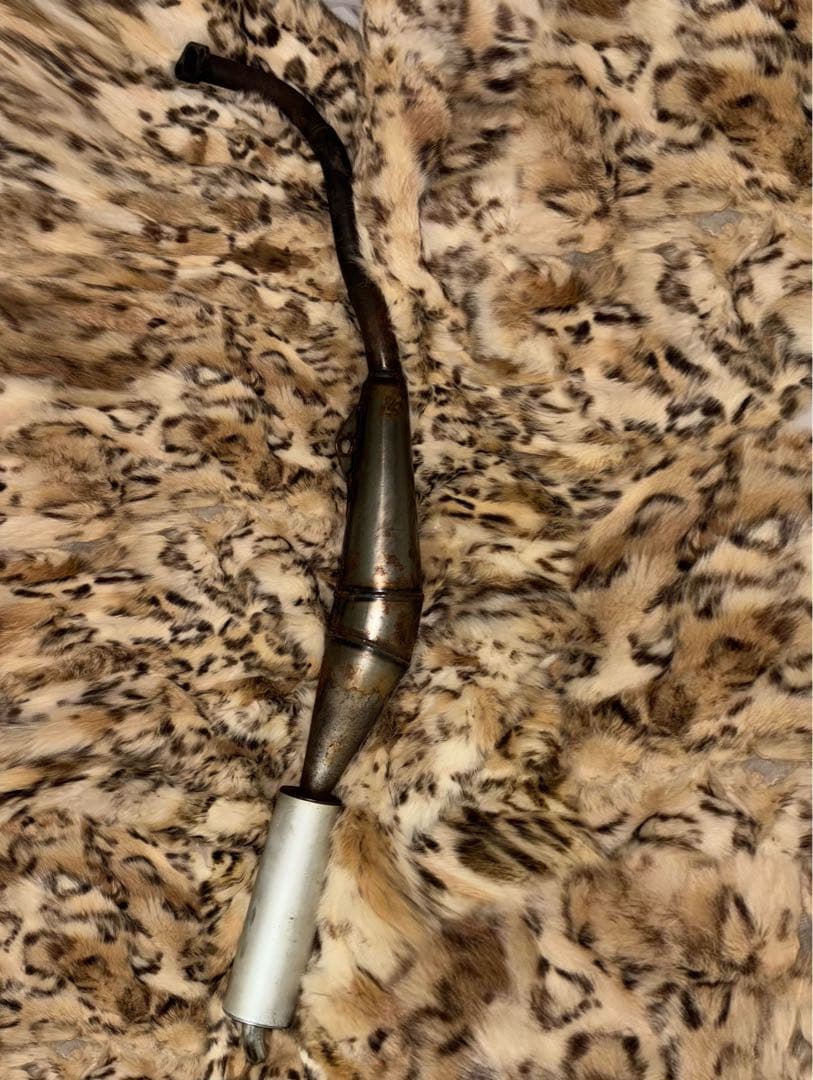 マフラー 排気管 中古 美品 積炭なし シルバー/ブラック 22mm