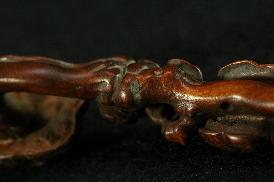 黄楊木 刻 霊芝 如意(HA436-2)