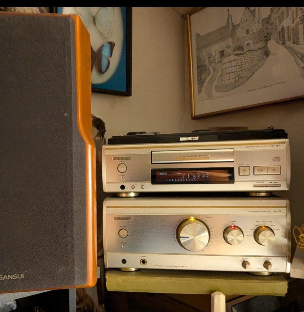 SANSUI ALF9 コンポ 2wayスピーカーリモコン、ケーブル、取説書付き