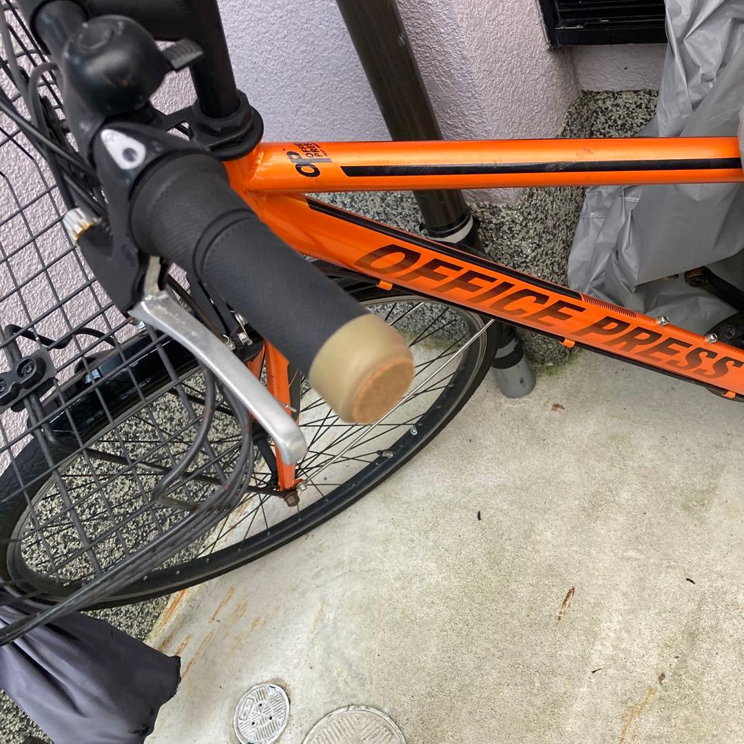 自転車　27インチ　オレンジ　変速あり