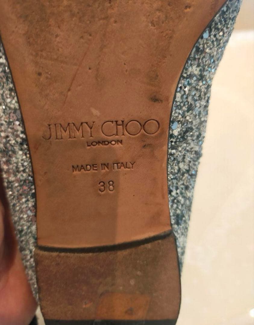 JIMMY CHOO グリッター フラットシューズ