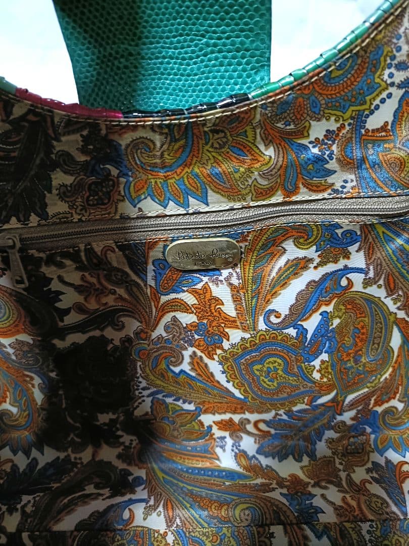 ロベルトリッチ 編込みかごバッグ ハンドバッグ マルチカラー イタリア