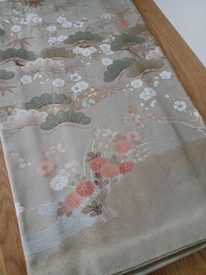 hanahana　 色留袖 一つ紋 正絹 ベージュ 金彩 松竹梅 礼装