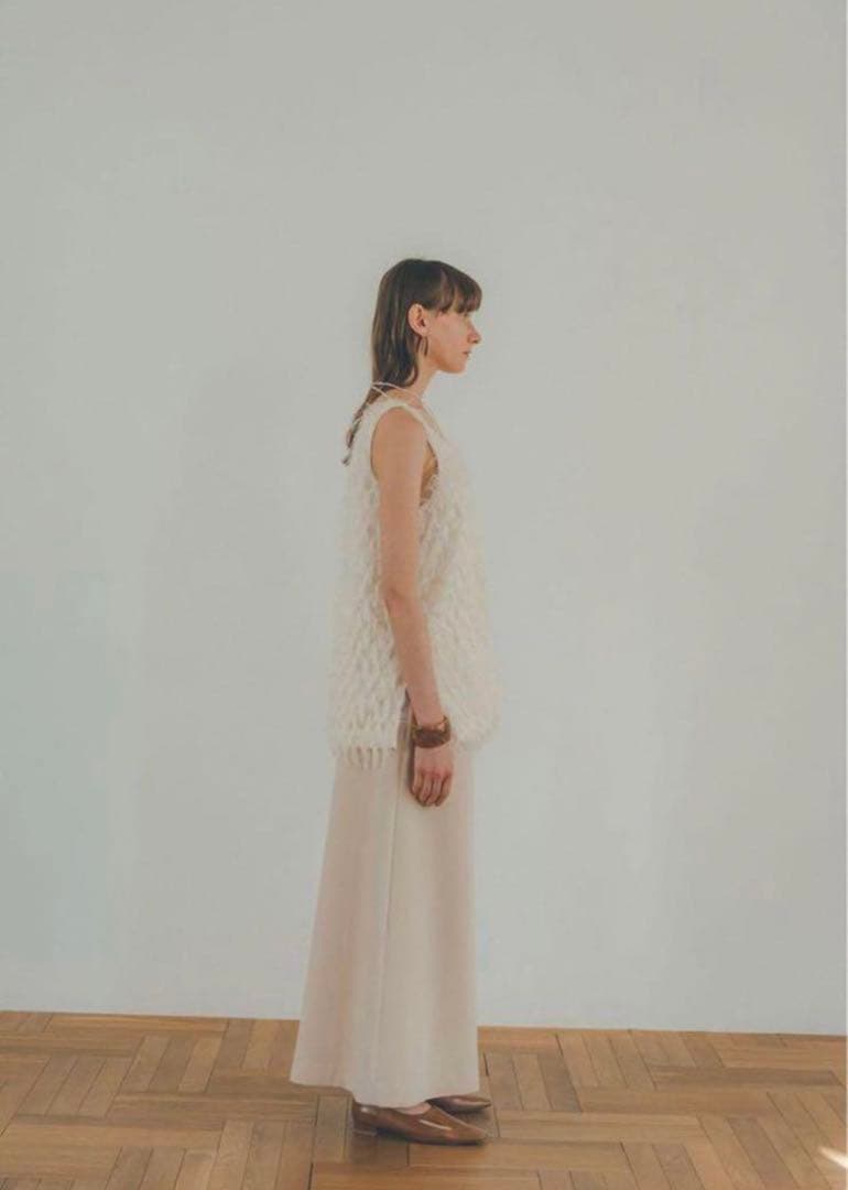 トップス CLANE W FACE CROSS FRINGE TOPS