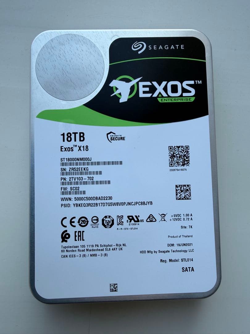 Seagate Exos X18 18TB エンタープライズHDD 3.5インチ