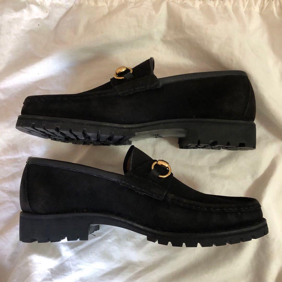 GUCCI グッチ ホースビット スエード ローファー ブラック 43