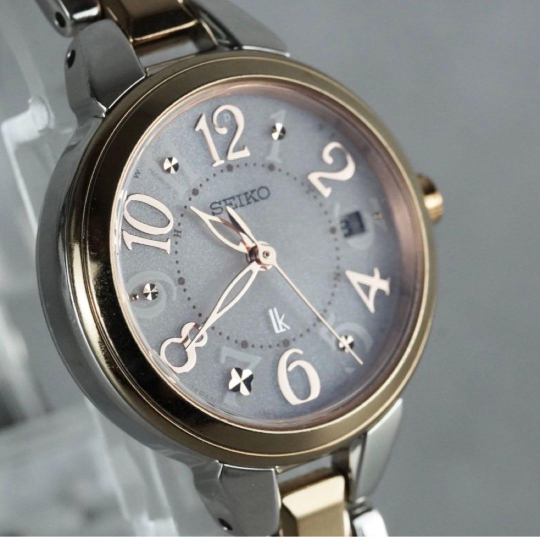 エレガンスな1本☆SEIKO LUKIA コンビ 腕時計 防水 電波ソーラー